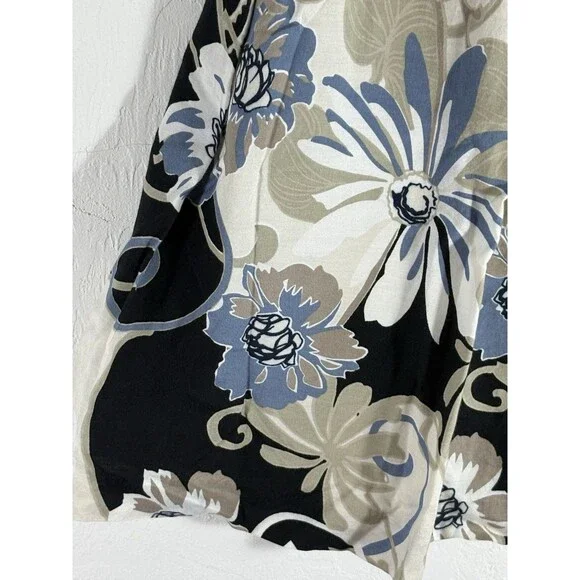 Ann Taylor Women’s Tan, Cream, Black Floral A-Line Zippered Skirt Size 6 Midi - Picture 3 of 10